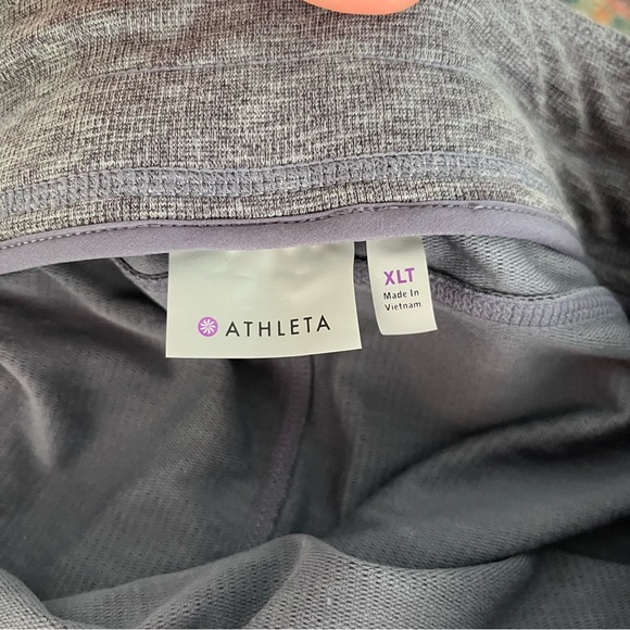Athleta Skirt Women's XLT Tall Techie Terry Mini Gray Blue Drawstring Pockets - Picture 4 of 5